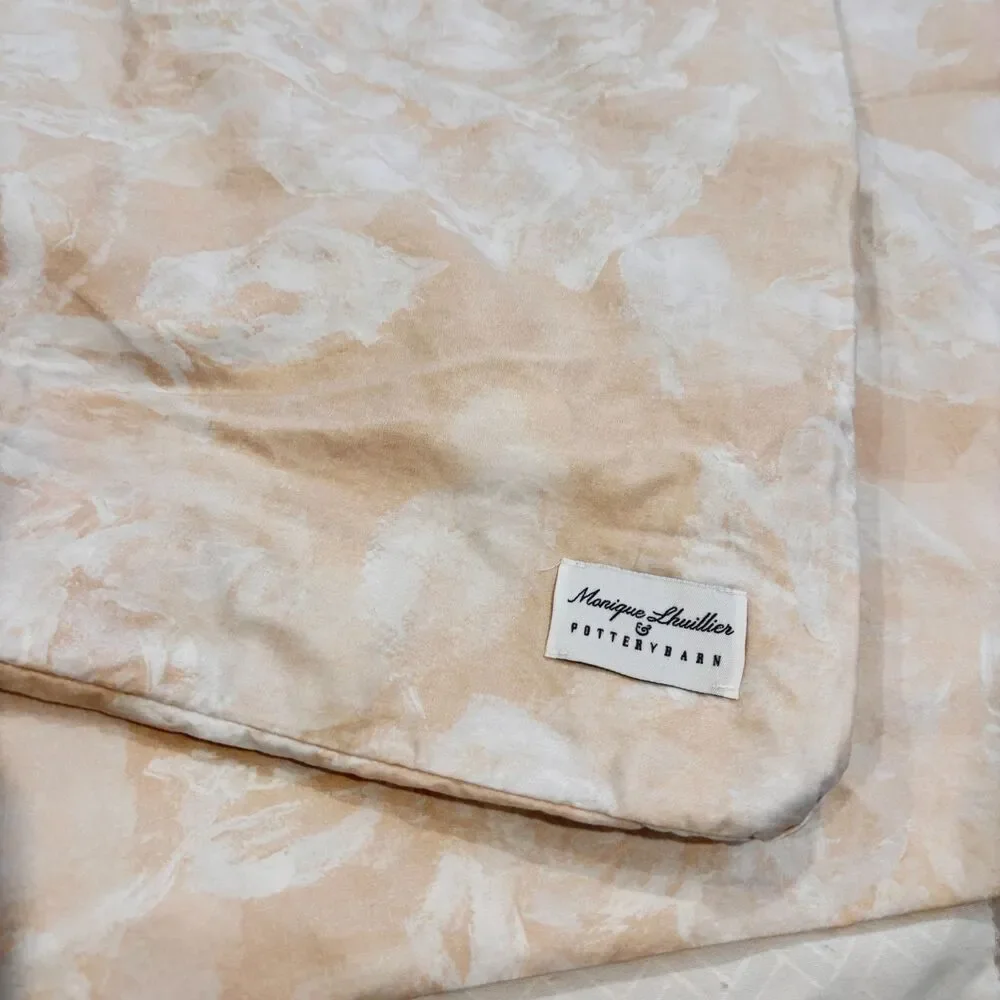 Pottery Barn Monique Lhuillier Garden Rose Queen Duvet Cover Cotton Blush Pink